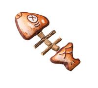 Plush Bone Cat Toy, Realistic Cat Exercise Kick Toys, Interactive Simulated Fish Bone Toy, Fun Kitten Stuff Bone Toy for Cat Home Indoor, 6.5 x 2.36 Inches, 20 g, Crystal Velvet, PP Cotton, Wood