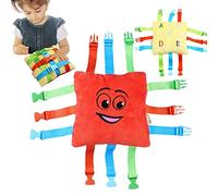 Plush Buckle Doll - Educational Toy Pillow, Motor Skill Builder | Fun Learning Travel Party Favor For Children Preschool Home School Activity Play - TinyTots Buckle Pillow