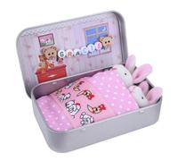 Plush Bunny, Easter Pocket Bunny Stuffed Animal with Decorative Tin Box, DIY Pet Bunny Adoption Collectible Decor, Party Supplies for Kids, Desktop & Bedroom Ornament