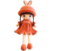 Plush Bunny Girl Doll with Dress, Soft Stuffed Toy for Kids, Cuddly Cute Plushie Gift for Girls, 20 Inches Tall