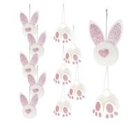 Plush Bunny Ornament - Twelve Piece Hangable Cute Decoration, Christmas Tree Bauble, Soft Stuffed Rabbit Figurine, Holiday Celebration Gear | Festive Party Accessory with Loop for Bedroom Trees Branch