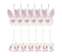 Plush Bunny Ornaments - Hangable Easter Decoration Set, 12 Soft Bunny Figures with Strings, Adorable Easter Tree Accessories for Home, Parties, Bedrooms, Spring Holiday Celebrations