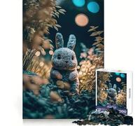Plush Bunny Outside Adult Jigsaw Puzzles 1000 Pieces Brain Workout Toy Casual Relax Image Assembly Artistic Gift (38x26cm)