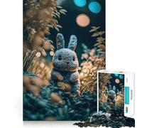 Plush Bunny Outside Adult Jigsaw Puzzles 1000 Pieces Brain Workout Toy Casual Relax Image Assembly Artistic Gift (38x26cm)