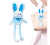Plush Bunny: Plush Keychain with Rabbit Pull Up, Interactive Stuffed Animal with 11 Inch Easter Bunny, Ears and Legs Switchable, Rabbit Pendants, Portac