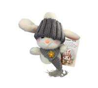 Plush Bunny Toy with Knit Sweater and Hat Soft Stuffed Animal Doll for Kids and Adults Decorative Gift for Home Office A02 One Size
