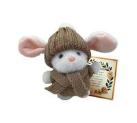 Plush Bunny Toy with Knit Sweater and Hat Soft Stuffed Animal Doll for Kids and Adults Decorative Gift for Home Office A03 One Size