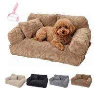 Plush Calming Pet Sofa Bed with Removable Cove,Non-Slip Washable Plush Pet Sofa Bed,Soft Warm Thickened Anti-Scratch Puppy Nest,6 Sizes for Small Medium Large Dogs and Cats
