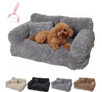 Plush Calming Pet Sofa Bed with Removable Cove,Non-Slip Washable Plush Pet Sofa Bed,Soft Warm Thickened Anti-Scratch Puppy Nest,6 Sizes for Small Medium Large Dogs and Cats