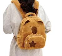 Plush Capybara Backpack | Capybara Plush Casual Bag Cute Animal Backpack | Cartoon Shoulder Bag School Bag with Keychain for Kids