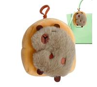 Plush Capybara Keychain - 11x10cm Small Wallet Soft Keychain Key Ring Holder, Plush Capybara Pouch Bag Charm, Birthday Children's Day Christ mas G | Cute Animal Keychains for Kids Adults