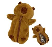 Plush Capybara Pencil Case,Animal Pencil Case,Capybara Pencil Pouch,Zippered Cosmetic Bag,Cute and Practical Design Makes It Perfect For School Office Travel and Is Ideal for Organizing Everyday Items
