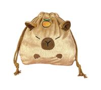 Plush Capybaras Storage Bag Drawstring Makeup Bag Travel Makeup Organizers Cosmetic Pouches Toiletry for Womens Cosmetic