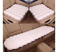 Plush Car Seat Covers Set for KIA RIO 2017-2020, Warming Plush Cushion for Driver & Passenger with Non-Slip Design Winter Car,Beige