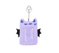 Plush Card Holder Keychain Card Sleeve Fuzzy Kpop Postcards Holder Student Bus ID Card Cover Protective Case,Purple Bat