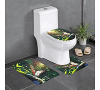 Plush Carpet for Bedroom Kitchen Bathtub Home Decor, Butterfly Collecting Nectar Bathroom Protector Mat 3 Piece Set, Outdoor Absorbent Carpet,