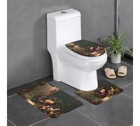 Plush Carpet for Bedroom Kitchen Bathtub Home Decor, Colorful Garden Bathroom Protector Mat 3 Piece Set, Outdoor Absorbent Carpet,