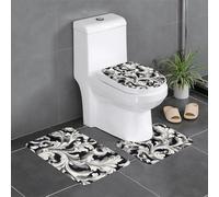 Plush Carpet for Bedroom Kitchen Bathtub Home Decor, Curling Grass Bathroom Protector Mat 3 Piece Set, Outdoor Absorbent Carpet,