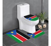Plush Carpet for Bedroom Kitchen Bathtub Home Decor, Flag of South Sudan Bathroom Protector Mat 3 Piece Set, Outdoor Absorbent Carpet,
