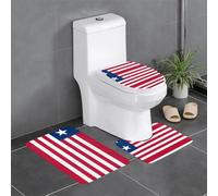 Plush Carpet for Bedroom Kitchen Bathtub Home Decor, Liberian Flag Bathroom Protector Mat 3 Piece Set, Outdoor Absorbent Carpet,