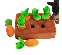 Plush Carrot Activity - Soft Fabric Construction, Interactive Enrichment Design, Hidden Treat Function, Folded Layers Structure | For Use in Stimulation Play