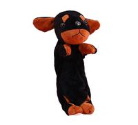Plush Cartoon Dog Pen Case Cosmetic Bag Large Capacity Pouch Cosmetic Lovely Animal Pen Plush Cartoon Dog Pen Large Capacity Case School Supplies, Black Beans