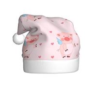 Plush cartoon flying pig Christmas Hat, festive costume accessory, soft to the touch, perfect for Christmas and holiday parties.