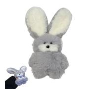 Plush Case Compatible with Airpods 3, Cute Long Ears Bunny Fluffy Furry Bluetooth Earphone Protective Case, Creative Faux Fur Silicone Headphone Cover Shockproof for Airpods 3