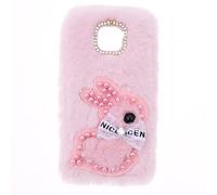 Plush Case for Samsung Galaxy J4+ 2018 Bumper Case Protective Case Fluffy Fur Soft kawaii Rabbit Bunny Fluffy Cover Silicone TPU Cute Creative Phone Cases for Samsung Galaxy J4+ 2018,Pink Rabbit