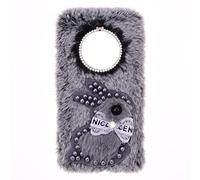Plush Case for Vivo X100 Ultra 5G Bumper Cover Protective Soft kawaii Rabbit Fluffy Skin Silicone TPU Slim Cute Bunny Sparkly Glittered Protective for Vivo X100 Ultra 5G Case Girls,Grey Rabbit