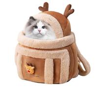 Plush Cat Backpack for Small Dogs, Elk Design Dog Backpack | Breathable Transport Bag for and Cats, for