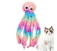 Plush Cat Chew Toys - Interactive Octopus TeethingToy, Soft Bite Resistant Pillow, Cartoon Octopus Cat Teething Kitten Chew Toys | Engaging Kitten Teething Relief Toy for Cats Playtime Fun