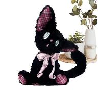 Plush Cat Doll - Cute Cuddly Hug Toy, Fabric Animal Ornament | Lightweight Tender Touch Relaxation Apparatus, Adorable Mini Comfort Keepsake With Family Friend Child New Year Home