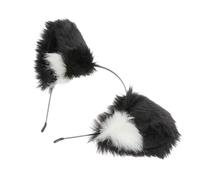 Plush Cat Ear Hairband Black Metal Frame Cosplay Headwear | Lovely Innocent Style, Fabric and Plush Details, Makeup Pairing, for Female Friends or Wife
