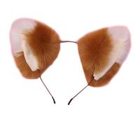 Plush Cat Ear Headband Brown Decorative Hair Accessory | Photo Makeup Prop, Comfortable Wear, Fixing Hair, Charming Cosplay Accessory for Halloween Christmas Birthdays