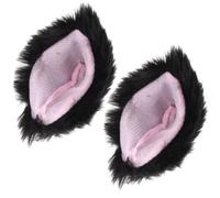 Plush Cat Ear Helmet Decoration for Adult Helmets, Black | Cute Lightweight Pair, Simple Attachment, for Roads and Snowboarding, and Cosplay Enthusiasts
