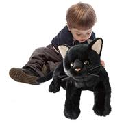 Plush Cat for Children, Black Plush Cat Toy - Cartoon Doll Figure for Cuddling, Soft Plush Toy, Plush Toy Figure for Home, School, Workplace, Car Interior