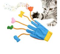 Plush Cat Glove - Teaser Glove, Pet Toy | Five Finger Bell Play Glove, Indoor Kitten Activity Device, Exercise Interaction Aid and Soft, Flexible Entertainment Equipment