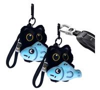 Plush Cat Keychain - 3D Cartoon, Pendant Charm Ornament Holding Fish, Cat Keychain For Backpack | Soft Cute Accessory For Handbags Backpacks Kids Girls Women Teen