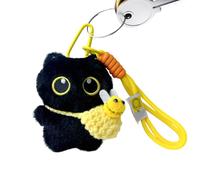 Plush Cat Keyring - Cute and Easy to Hanging Decoration, Charming Pendant, Black Cat Plush Keyring, for Women, Men, Home, Car, Bedroom, Family, Friends, Supplies