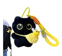Plush Cat Keyring - Cute Black Pendant 10cm | Handmade Accessory | Hanging Pendant for Bag, Car, Home, Gift, Girlfriend, Boyfriend, Decoration