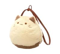 Plush Cat Messenger Bag - Small Plush Cat Shape Bag, Cute Plush Cat Handles Bag Messenger Bag | Plush Bag for Women and Girls, with Strap, C, Consulte la descripción