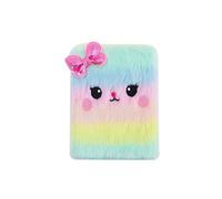 Plush Cat Mini Keychain Pocket Notebooks, Cute Small Hardcover Personal Journal Diary Writing Memo Book Steno Pad Notepad with Blank Inner Papers(2.75’’x3.93’’)