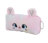 Plush Cat Pencil Case Large 10x20cm Zippered Pouch for Students