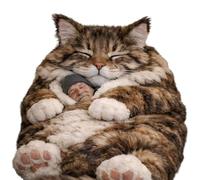 Plush Cat Print Envelope Sleeping Bag, Cat Sleeping Bag for Humans, Giant Plush Envelope Design with Soft Flannel Lining Self, Cute Cat Themed Warm Blanket for Home, Camping (E)