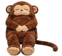 Plush Cat Print Sleeping Bag | 175x80cm Adult Sleeping Bags With Soft Flannel Lining Self | Cute Cat Themed Warm Blanket For Home, Camping, Machine Washable Brown Monkey