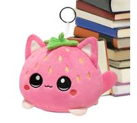 Plush Cat Shaped - Strawberry Plush 10 cm 20 cm | Short Plush in PP Cotton Peluch Pink | Soft Fruit Animal for Children, Cute Birthday Gift for Boys and Girls