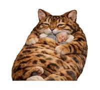 Plush Cat Sleeping Bag for Adults, Envelope Blanket for Camping & Lounging | Ultra Soft Fleece Wearable Blanket, Cute Cat Print, Washable Warm Lounging Bag for Home, Camping & Travel