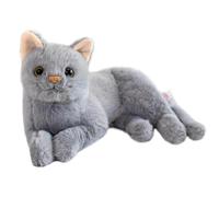 Plush Cat Stuffed Animal - 3D Realistic Kitty Pillow, Soft Anti-Crumple Short Velvet Kitten Toy, Sensory Stimulating Cuddly Cushion, Durable Non-Shedding Gift | For Kids Bedroom