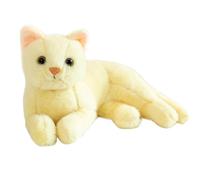 Plush Cat Stuffed Animal - 3D Realistic Kitty Pillow, Soft Anti-Crumple Short Velvet Kitten Toy, Sensory Stimulating Cuddly Cushion, Durable Non-Shedding Gift | For Kids Bedroom